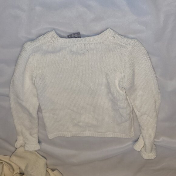 Girl's Cotton Sweater Lot Cream Stitch Button Details 3T Tahari - Picture 3 of 14